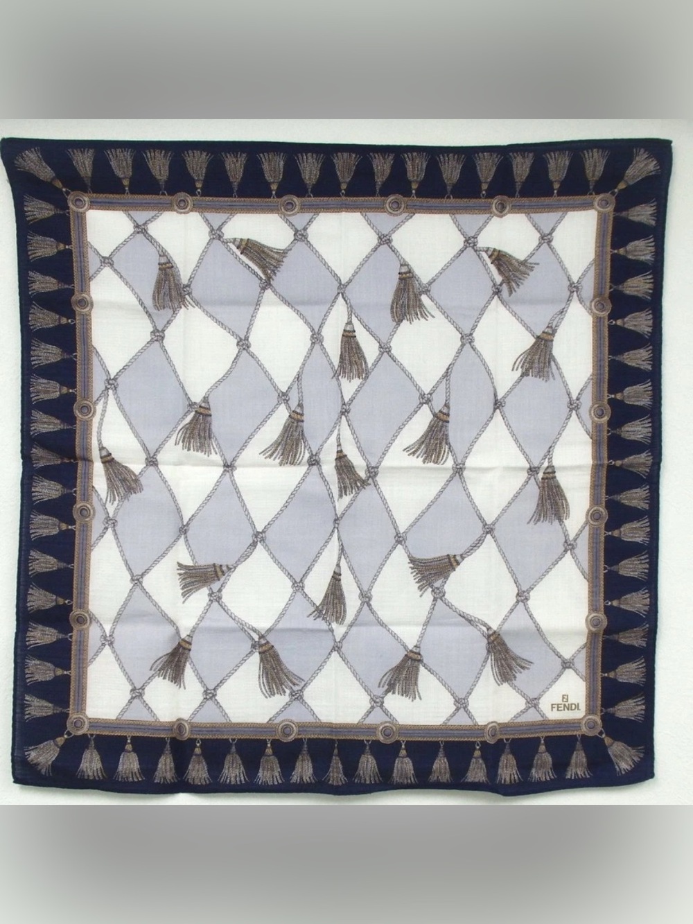 FENDI  Neckerchief with Gold Tassel Motif